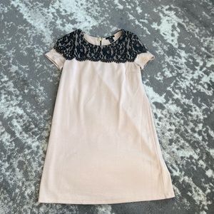 H&M pink dress with black lace